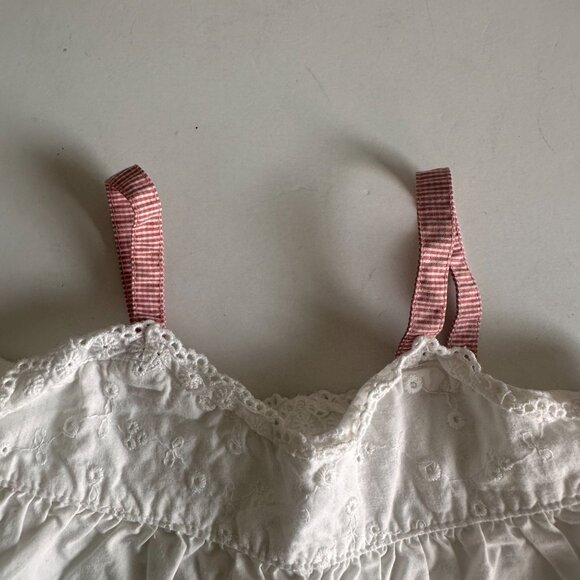 Tommy Hilfiger Baby Girl's White Eyelet Blouse With Pink Straps Back 0-3 Months - Picture 4 of 6